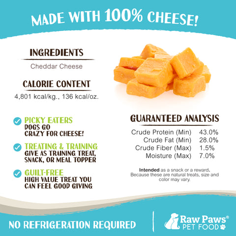 Freeze Dried Cheddar Cheese Treats for Dogs, 3 oz