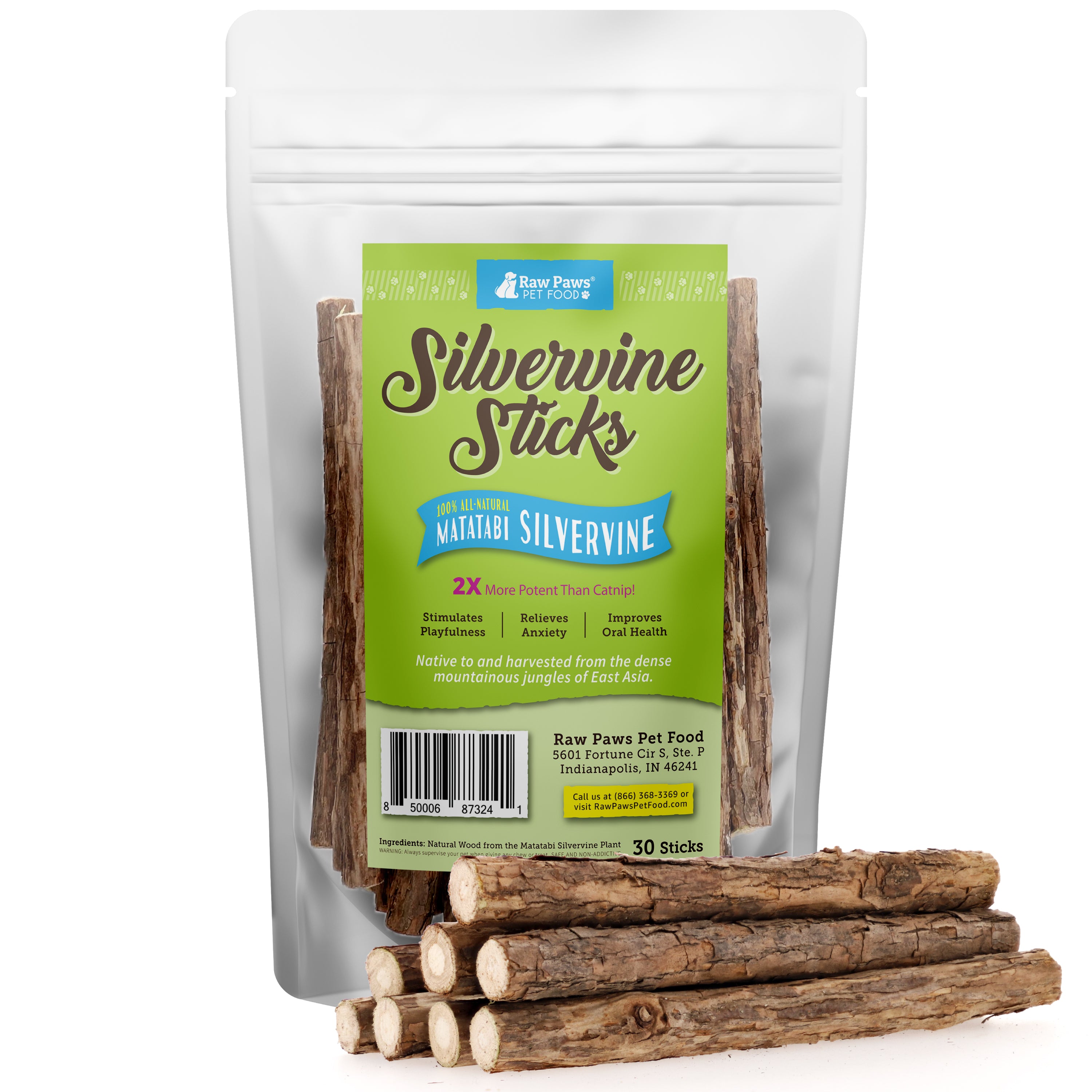 Natural Matatabi Silvervine Chew Sticks (Raw Paws)
