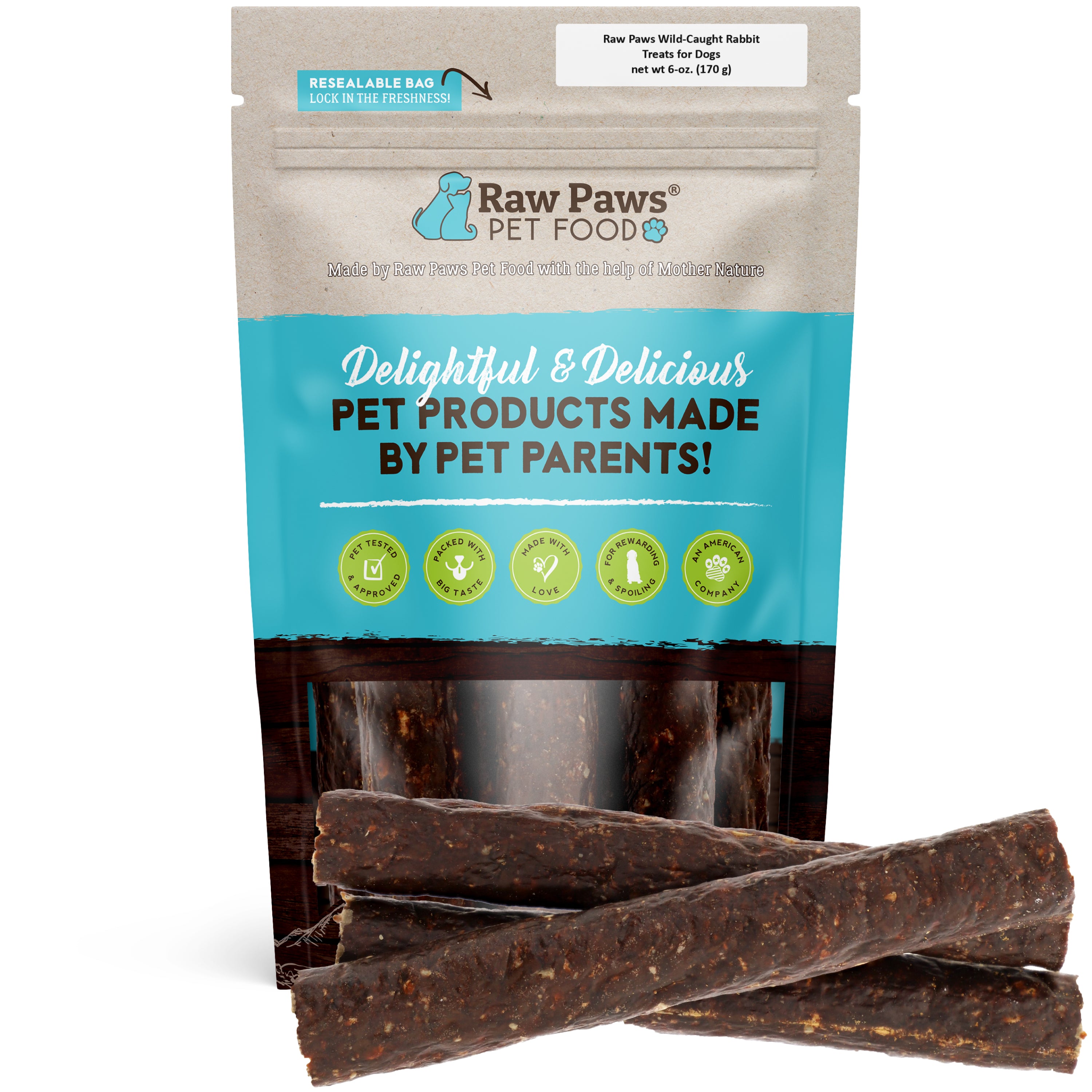 Wild-Caught Rabbit Treats for Dogs, 6-oz