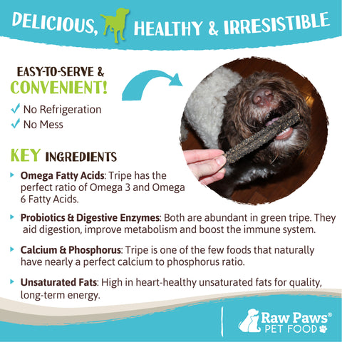 Green Lamb Tripe Sticks for Dogs - 6-inch