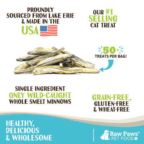 Freeze Dried Minnow Treats for Dogs & Cats, 2-oz