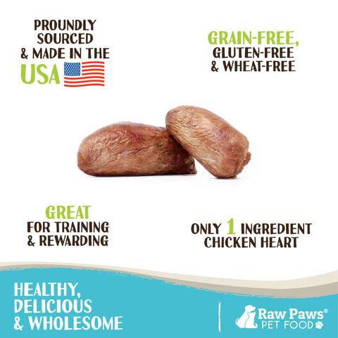 Freeze Dried Chicken Heart Treats for Dogs & Cats, 4-oz