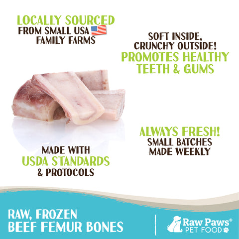 Beef Marrow Bones for Dogs - Split, 2-inch - 8-ct