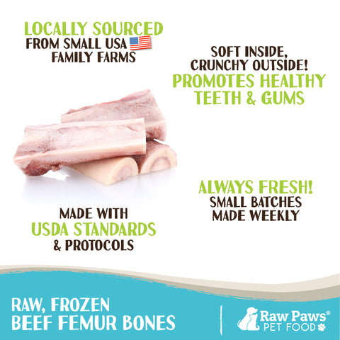 Beef Marrow Bones for Dogs - Split, 4-inch - 8-ct