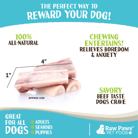 Beef Marrow Bones for Dogs - Split, 4-inch - 8-ct
