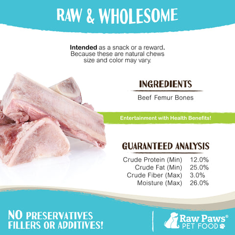 Beef Marrow Bones for Dogs - Split, 4-inch - 8-ct