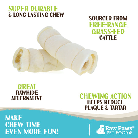 Beef Cheek Rolls for Dogs, 6-inch - 4-ct