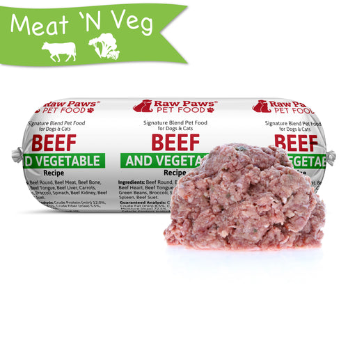 Raw Paws Signature Blend Beef & Vegetable Recipe, 1-lb