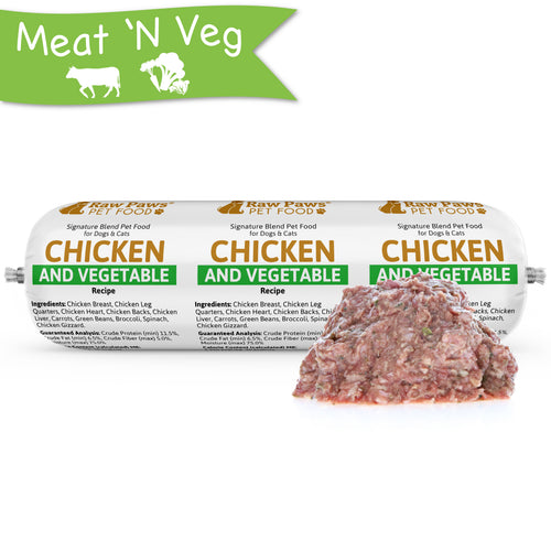 Raw Paws Signature Blend Chicken & Vegetable Recipe, 3-lb