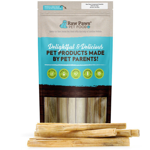 Compressed Rawhide Sticks for Dogs, 10-inch - 10-ct
