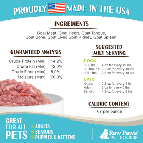 Signature Blend Pet Food for Dogs & Cats - Goat Recipe, 1-lb