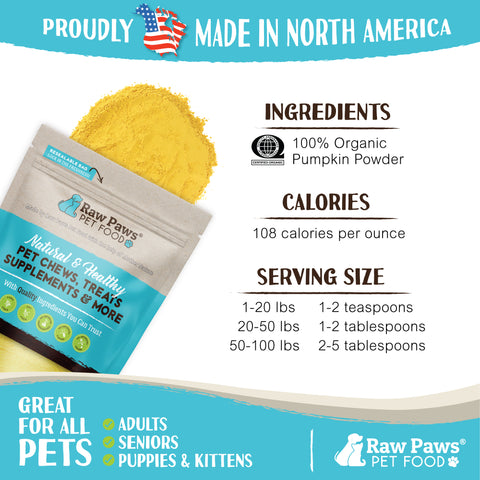 Organic Pumpkin Powder for Dogs & Cats, 8-oz